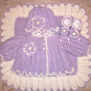 Häkeln Sie Baby Mädchen Kleinkind Baby Carrier/Auto Sitz Blume Decke und Pullover Set Babyausstattung perfekt für Baby Shower Geschenk oder Take Me Home outfit