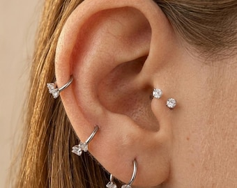 Pendiente de herradura de titanio de 16G, pendiente de tragus de titanio, aro para el tabique nasal