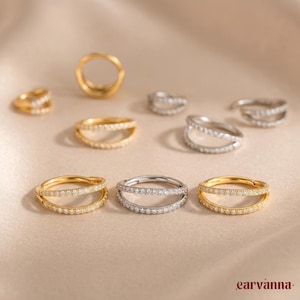 16G Titanium Double Hoop, Cartilage Earring, Hinged Segment Nose Ring