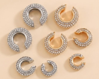 Pendiente de oreja de cristal, pendientes sin perforación, pendientes de clip, joyería de concha, regalo para ella