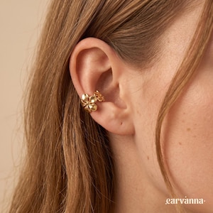 Flower Ear Cuff, Non Pierced Earrings, Stainless Steel Earrings, Waterproof Earrings