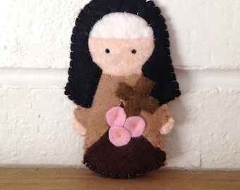 Saint Therese of Lisieux Finger Puppet Doll Ornament PDF Pattern Catholic Toy DIY