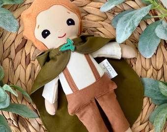Hand-Stitched Samwise Gamgee Hobbit, Lord of the Rings Doll: Cotton Minky & Wool Felt