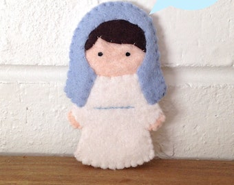 Mary Finger Puppet Doll Ornament PDF Pattern Catholic Toy DIY