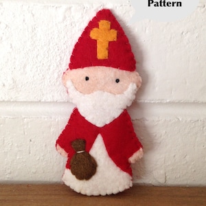 Saint Nicholas Finger Puppet Doll Ornament PDF Pattern Catholic Toy DIY image 1