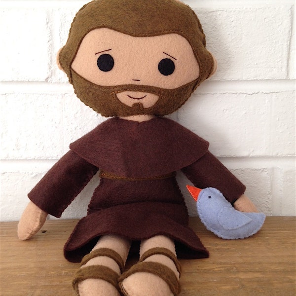 Catholic Doll - Saint Francis - Wool Felt Blend - Catholic Toy - Felt Doll