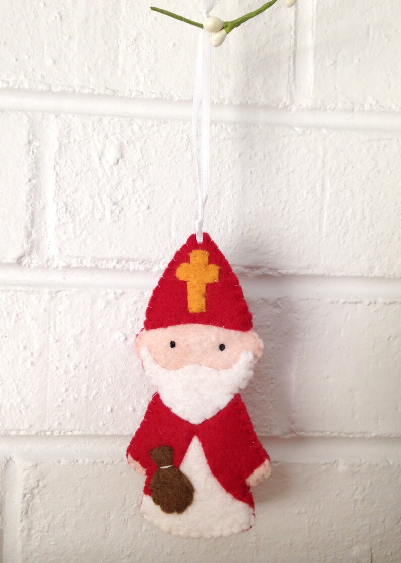 Saint Nicholas Finger Puppet Doll Ornament PDF Pattern Catholic Toy DIY image 3