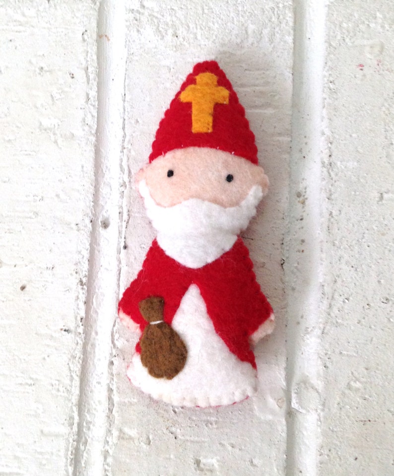 Saint Nicholas Finger Puppet Doll Ornament PDF Pattern Catholic Toy DIY image 4