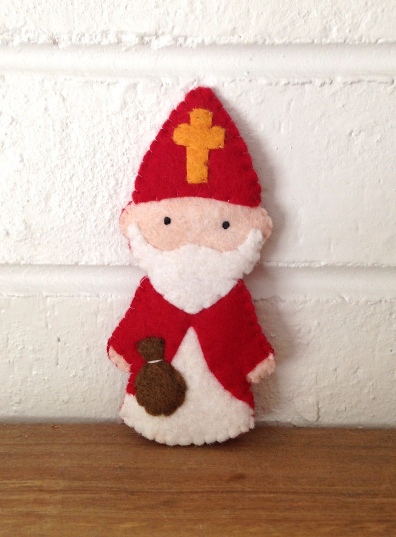 Saint Nicholas Finger Puppet Doll Ornament PDF Pattern Catholic Toy DIY image 5