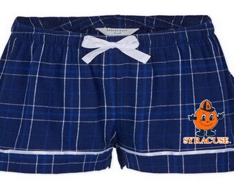 Flannel plaid (boxercraft) Boxer Shorts: Monogram or College/Team Logo Pajamas