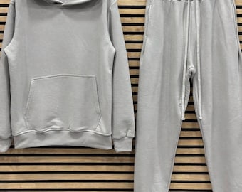 Unisex Graues Hoodie Jogger-Set - Baumwollmischung Loungewear