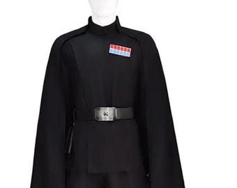 Disfraz de oficial imperial: chaqueta y pantalones negros, cosplay de Star Wars