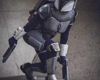 Custom 3-Piece Cosplay Flight Suit with Flak Vest and Accessories – Sci-Fi Bounty Hunter Costume
