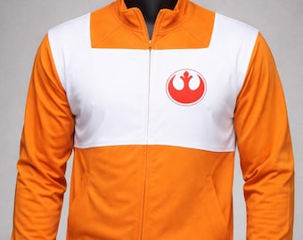 Star Wars Rebel Pilot Track Jacket | Orange & White Cosplay