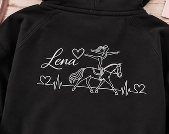 Personalized vaulting hoodie for girls – gift for vaulters – horse hoodie with name – equestrian gift