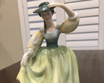 Butter Cup Royal Doulton figure HN Series number HN 2309 by peggy davies girl with yellow green dress bone china