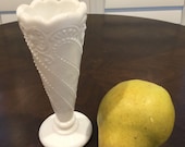 Hobnail Milk Glass Vase small white small bud