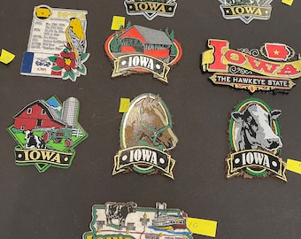 vintage flat vinyl magnetic iowa refrigerator magnets price for one cow horse barn state pride