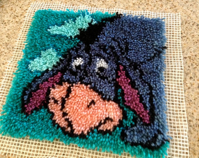 Eeyore Latch Hook Design 11 1/2 Inch X 11 1/2 Square Etsy