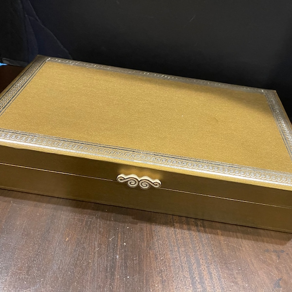 Vintage Mele Jewelry Box Storage Gold Women's Jewelry Organizer Mid Century Modern Jewelry Box