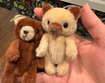 Mini jointed  teddy bear Dakin 80’s Jointed Mohair Teddy Bear OrnamenT choose your one