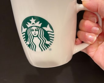 Mug baril avec logo STARBUCKS Mug baril de 14 oz sirène sirène blanche et verte