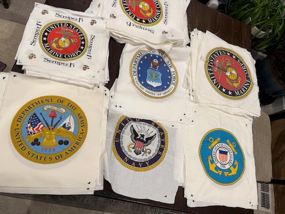 Fabric Panels Army Navy Military Service Air Force Marine Coast