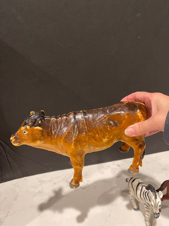 Vintage Circus Animals Toy Farm Pig Bull Zebra Tiger Hippo