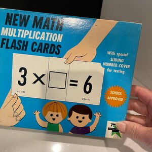 Vintage  flash cards New math multiplication flash cards vintage 1966 ed u cards educards ed-u-cards educational flash card game