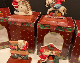 Polyresin christmas stocking Holder Santa bear snowman Stocking Hanger cast iron