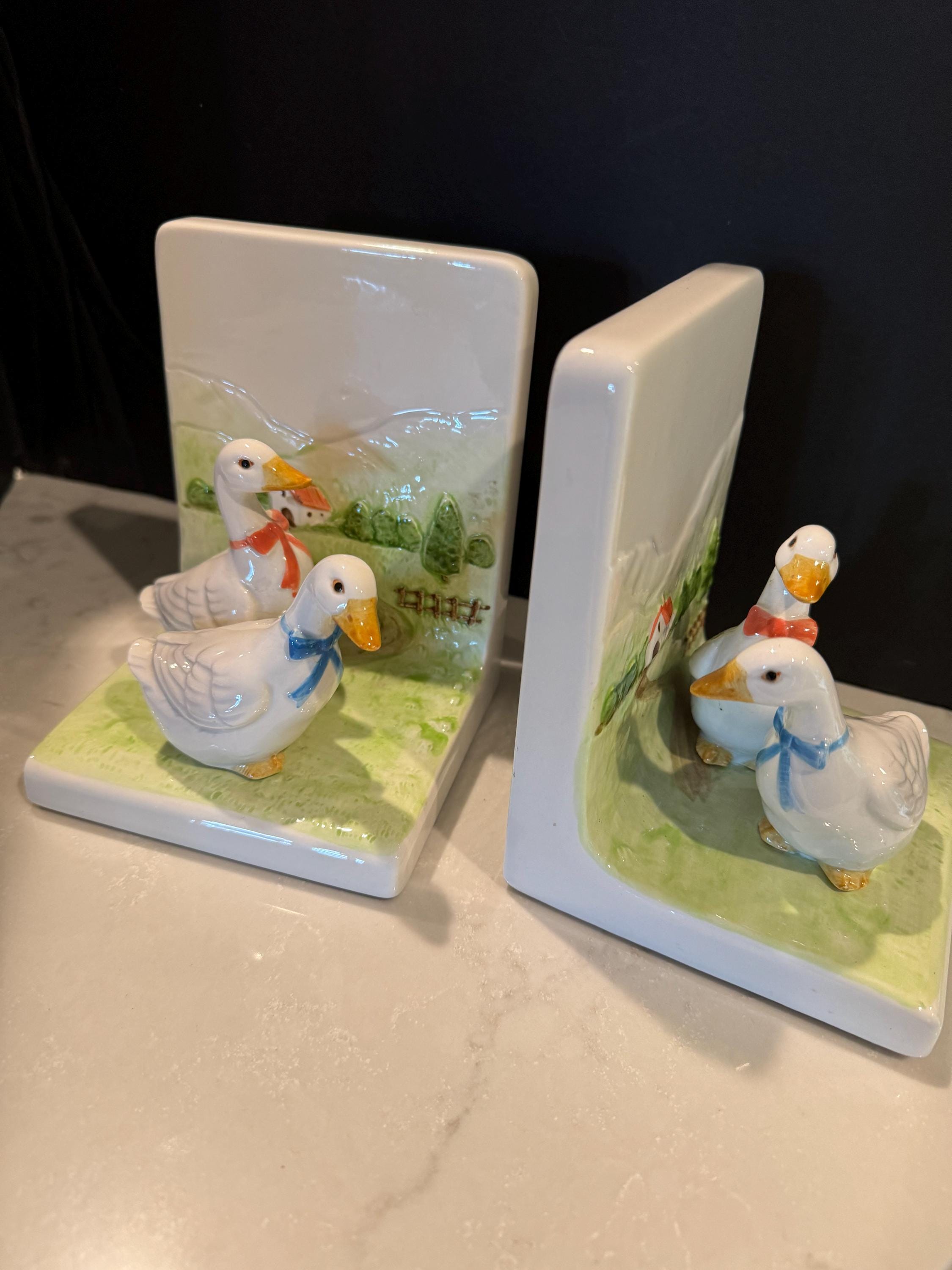 新品未使用　OTAGIRI JAPAN オタギリ　アヒル柄　セット Vintage 1980s Otagiri Japan Hand Crafted Ceramic Geese Unisex