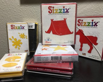 vintage sizzix die cuts horse tent frame football splats stars ivy crafting supply