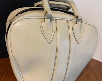 Vintage cream Bowling Ball Bag gold trim