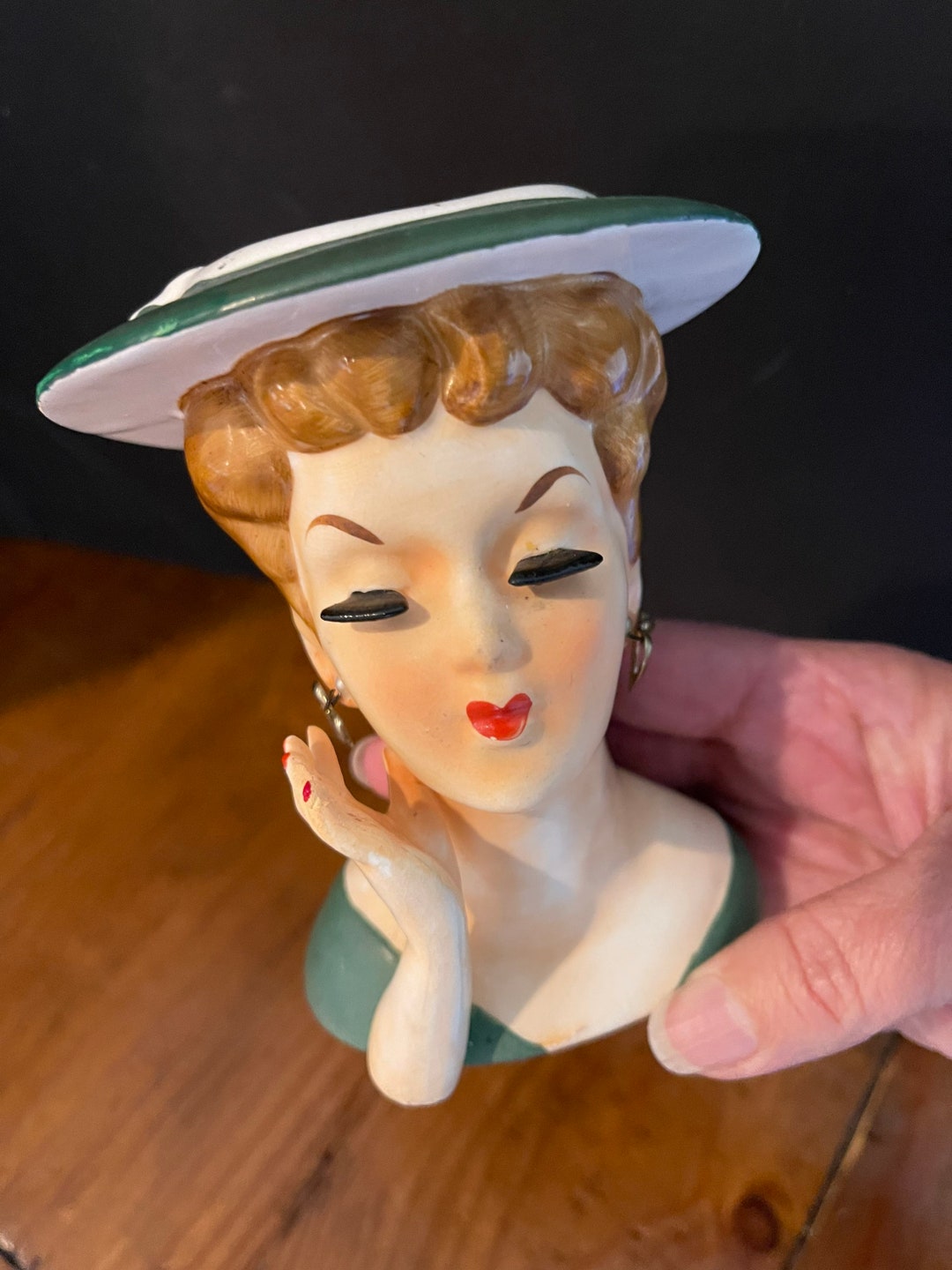 Vintage Lady Head Planter Lady Vase Vintage Style With Etsy