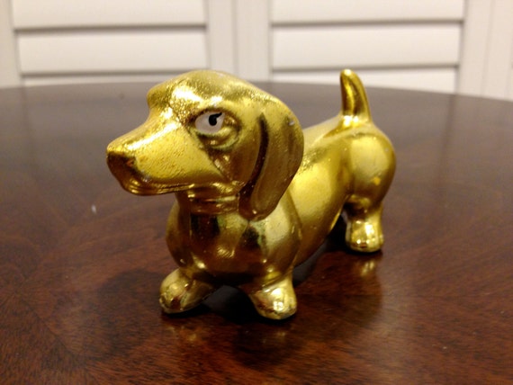 Dachshund Dog Gold Glaze Figurine Japan Stamped Bottom - Etsy