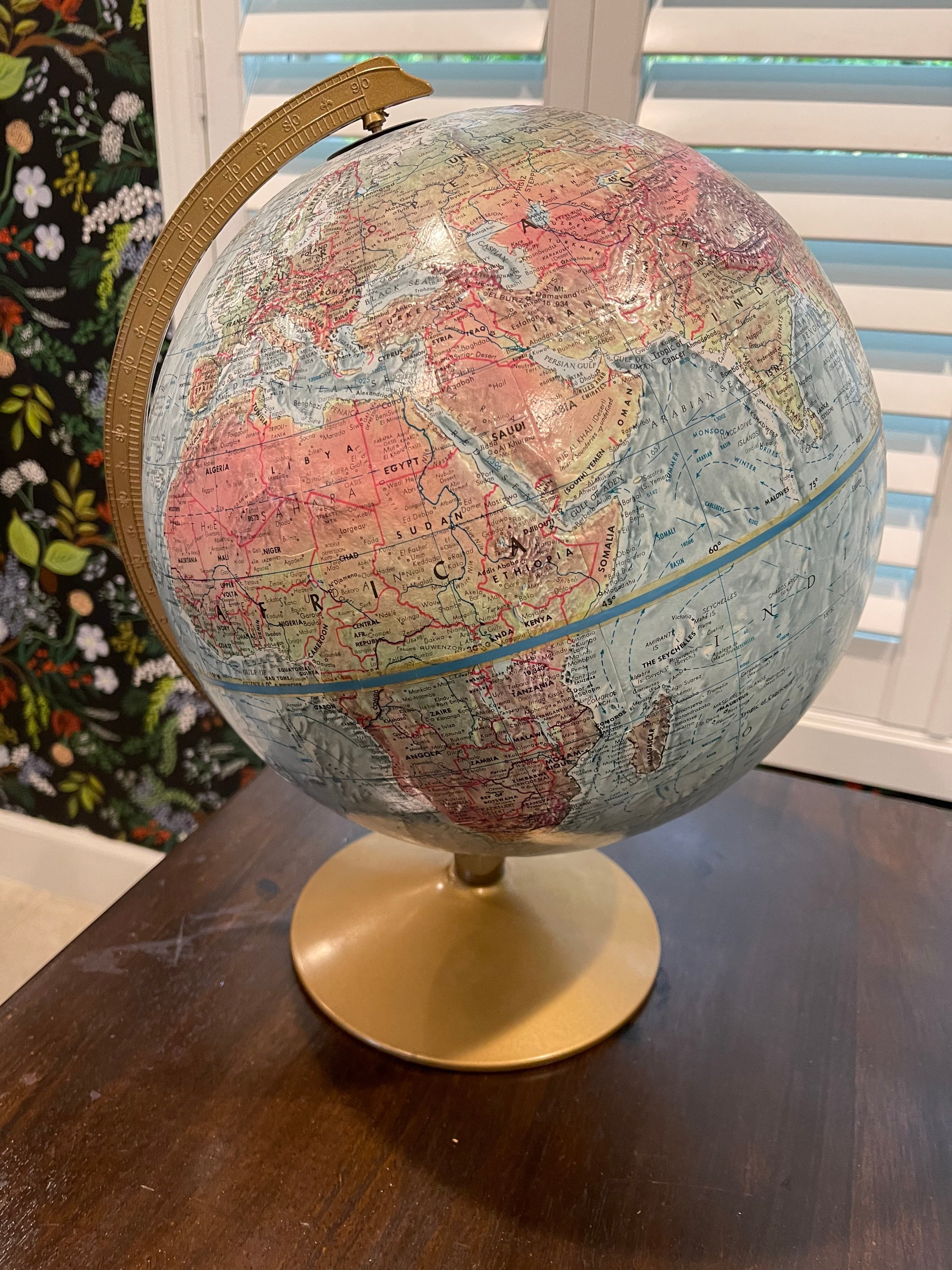 Vintage Replogle World Globe Topical Metal Base - Etsy