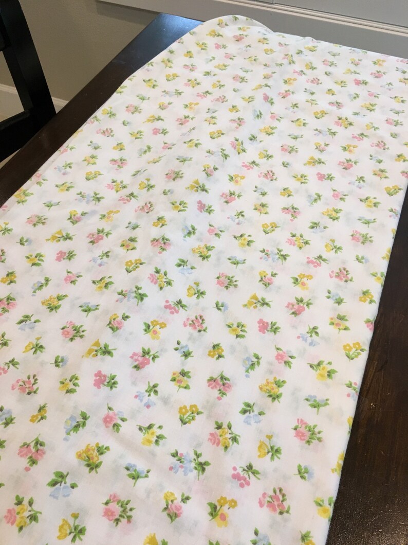 J C Pennys Muslin twin size flat sheet white with spring Etsy