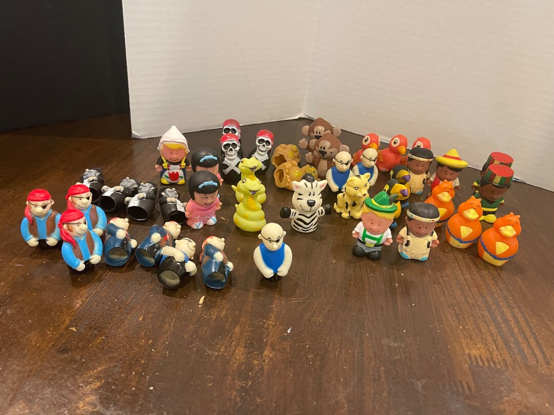Plastic Finger Puppets Group Animal Snake People 40 Pieces Etsy