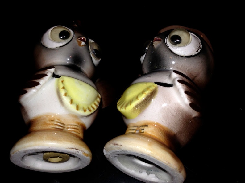 Adorable owl Googly eye Set of Salt and pepper shakers japan image 2