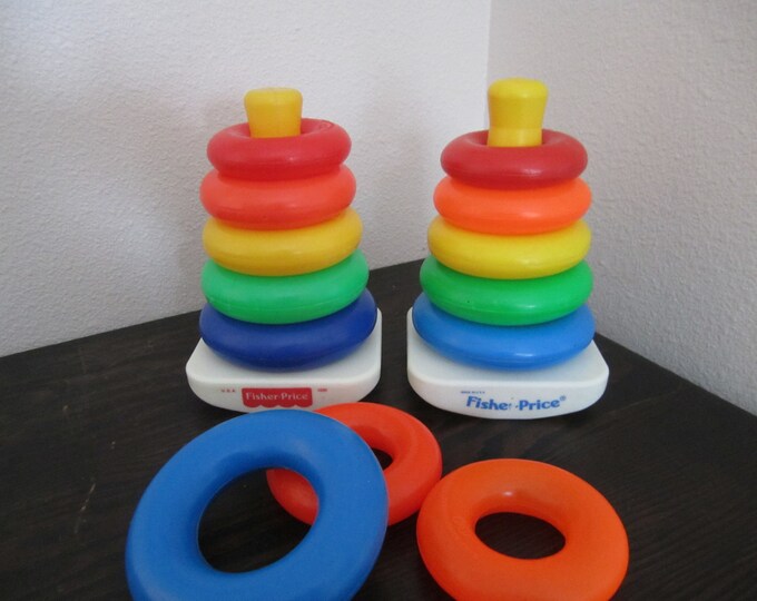 Fisher Price Stacking Rings and Blue and Orange Extras Vintage Etsy
