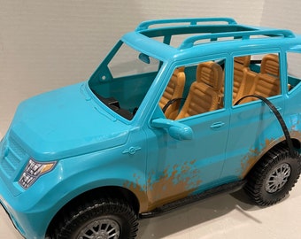 Mattel Barbie Doll teal Color Escalade/Jeep SUV Car 4-Passenger  18" toy