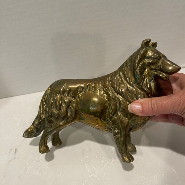 Brass Dog Door Stop Etsy