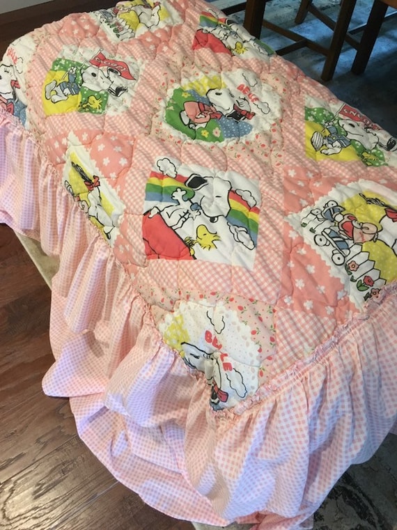 Peanuts Belle Snoopy BEDSPREAD Ruffled Twin Vintage Bedding 1988 - Etsy Peanuts Belle Snoopy BEDSPREAD Ruffled Twin Vintage Bedding 1988 - Etsy