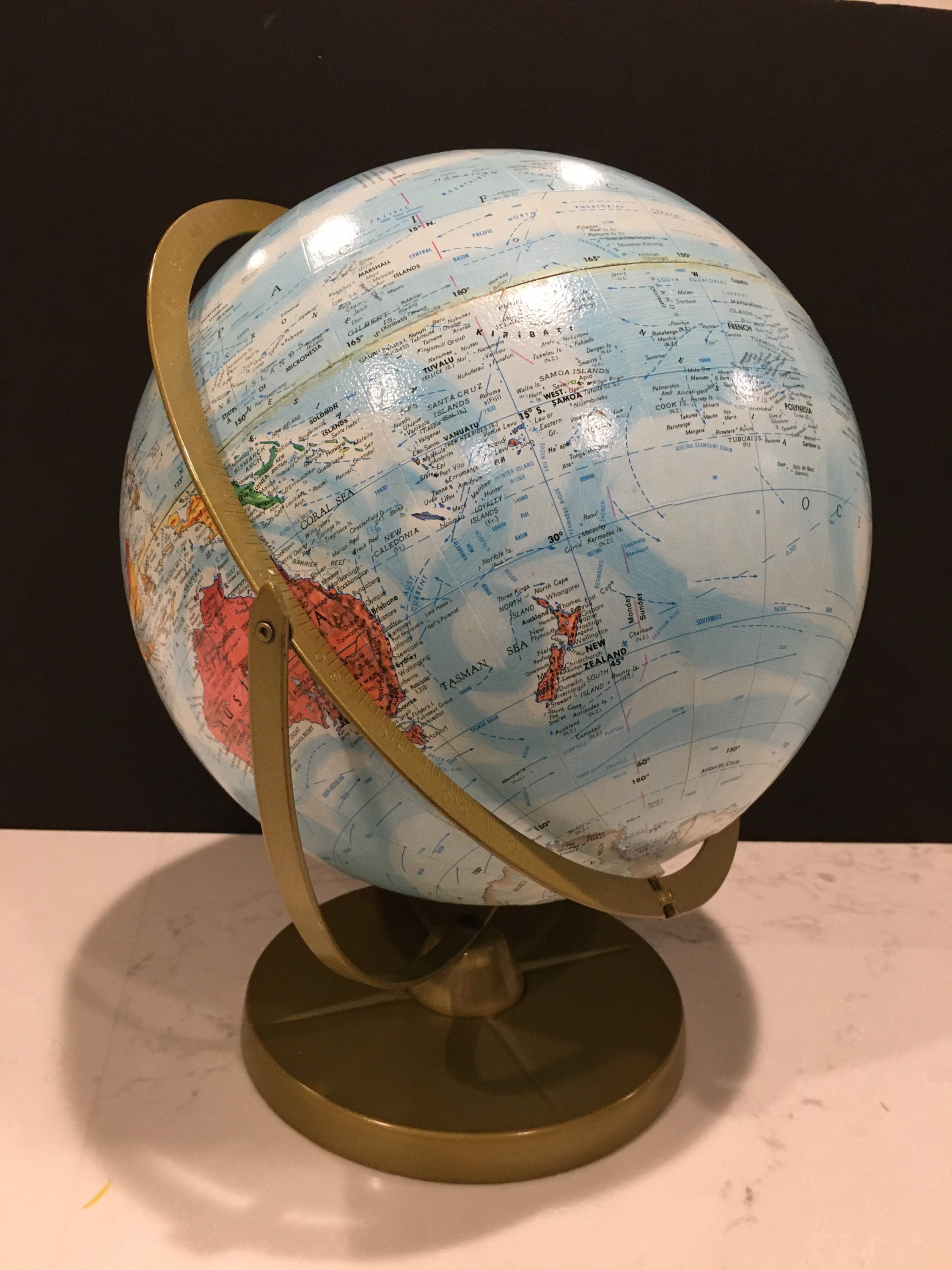 World Globe Topical Replogle 12 Inch Colored World Travel Metal