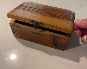 Cedar Box vintage souvenir box top treasure chest