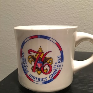 Vintage Boy Scout Mug 1976 ahwahnee district camp-o-ree