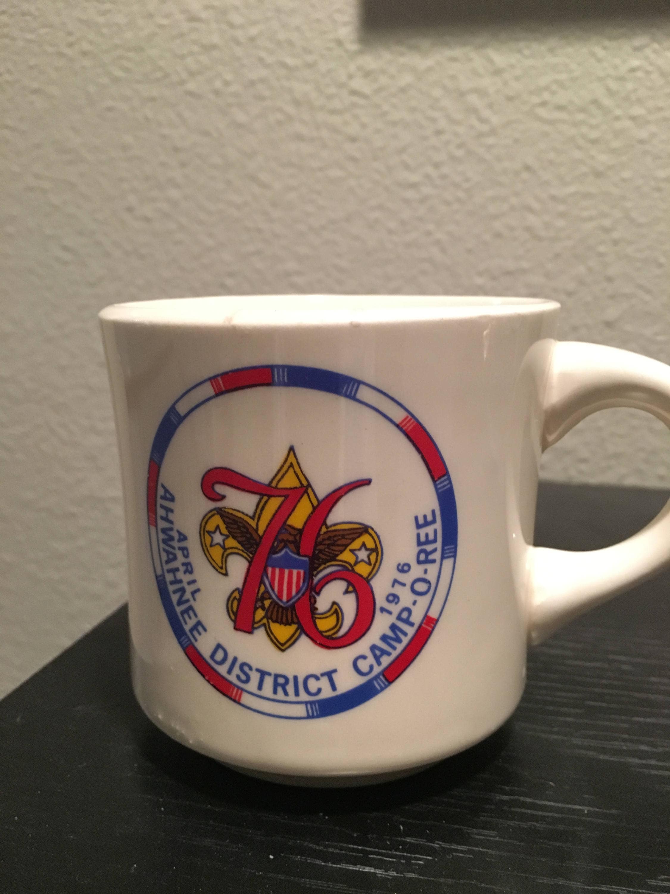 Vintage Boy Scout Mug 1976 ahwahnee district camp-o-ree | Etsy