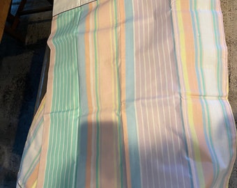 Vintage standard stripped Pillowcase pair new old stock shabby chic retro rainbow