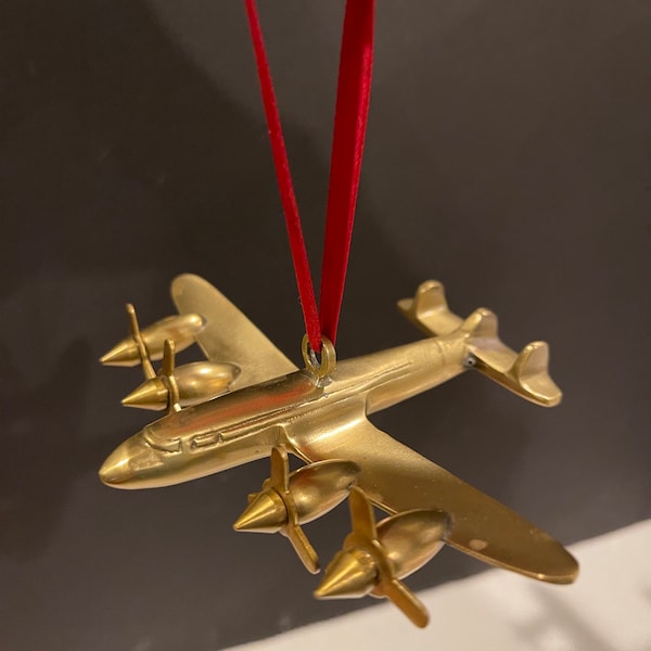 vintage brass airplane restoration hardware Christmas ornament