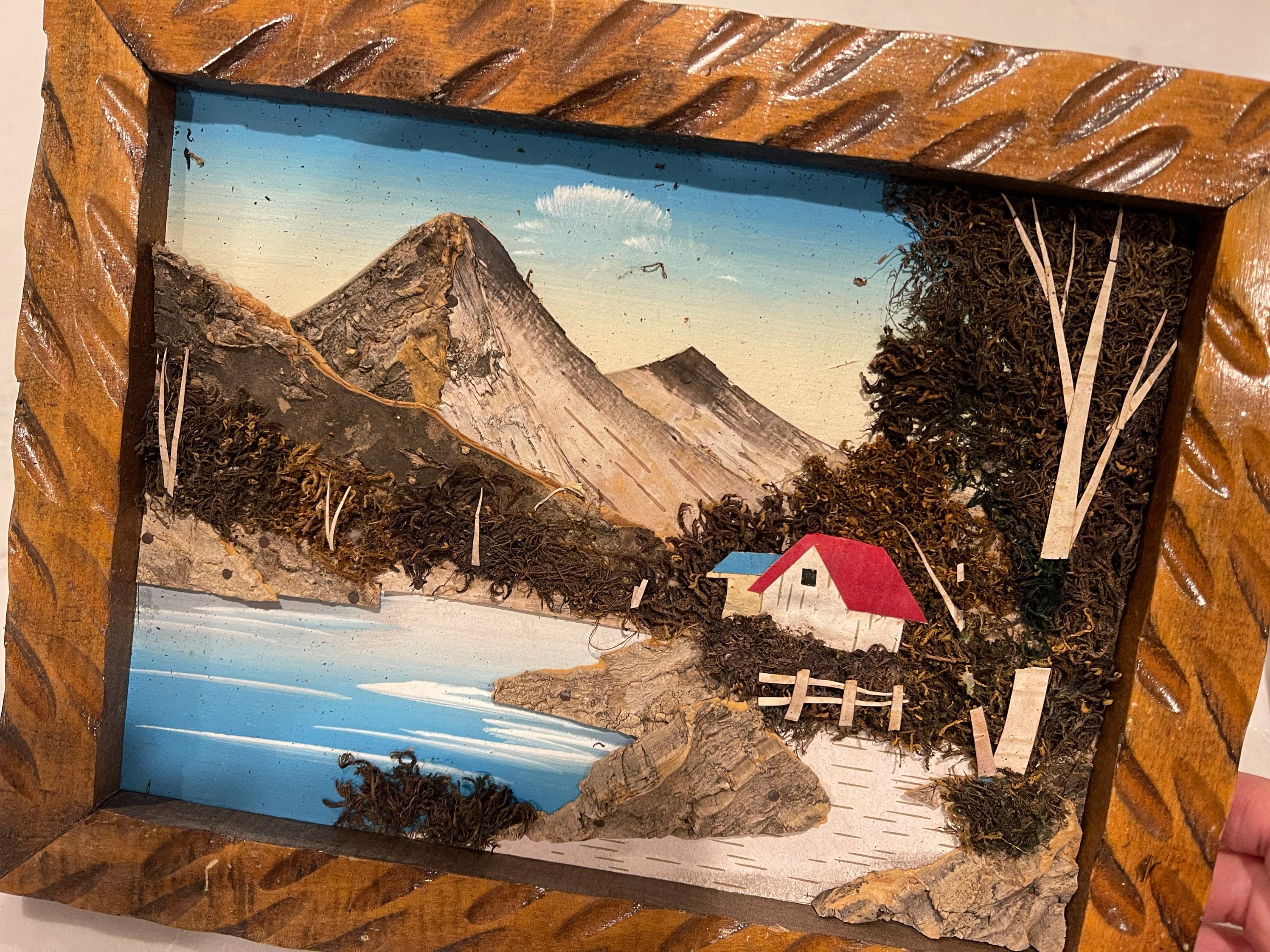 Ucago Japan Vtg Mid Century Art Wood 3D Wall Decor Japanese